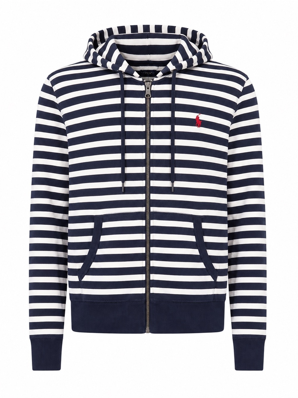 Polo Ralph Lauren Striped Zip Up Hoodie Navy White XL